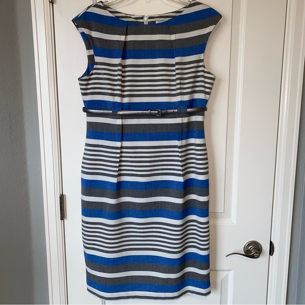 Calvin Klein striped dress with belt
